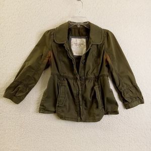 Abercrombie & Fitch Green Military Medium‎ Women's Jacket Cotton Stretch